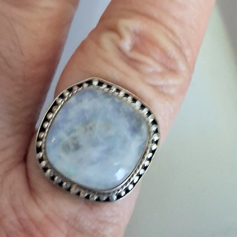 MOONSTONE RING 925 STERLING SILVER SIZE 7.5